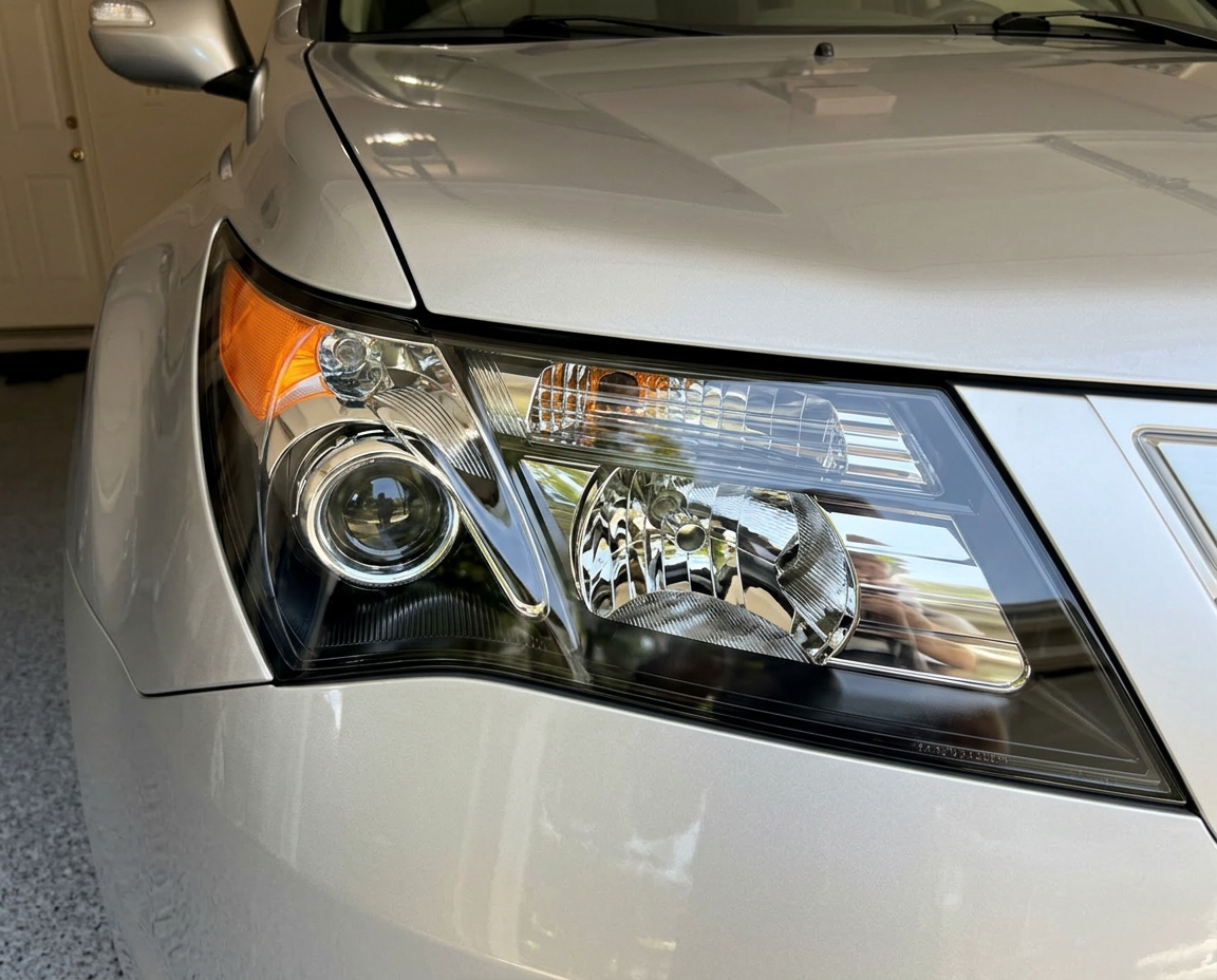 Crystal-clear headlight after restoration
